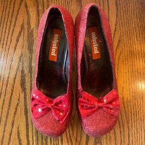 Dorthy Red Sparkling Glitter Heels Homemade Halloween Costume